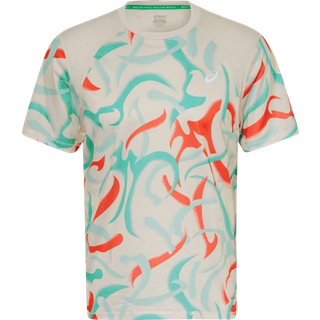 Asics Road All Over Print S/S Top Løbeshirt Herrer størrelse XL farve grå