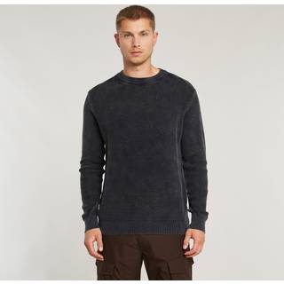 Serrated Knitted Sweater - Dark blue - Men