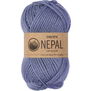 DROPS Nepal 6220 Blå is (Uni Colour) Indhold: 65% Peruvian Highland Uld, 35% Superfin Alpaca Garngruppe: C (16 - 19 masker) / 10 ply / aran / worsted Vægt/længde: 50 g = ca. 75 meter Anbefalede pinde: 5 mm Strikkefasthed: 10 x 10 cm = 17 m x 22 p Håndvask, max 30°C / Tørres fladt / Kan filtes.