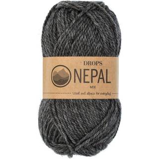 DROPS Nepal 0506 Mørkegrå (Mix) Indhold: 65% Peruvian Highland Uld, 35% Superfin Alpaca Garngruppe: C (16 - 19 masker) / 10 ply / aran / worsted Vægt/længde: 50 g = ca. 75 meter Anbefalede pinde: 5 mm Strikkefasthed: 10 x 10 cm = 17 m x 22 p Håndvask, max 30°C / Tørres fladt / Kan filtes.