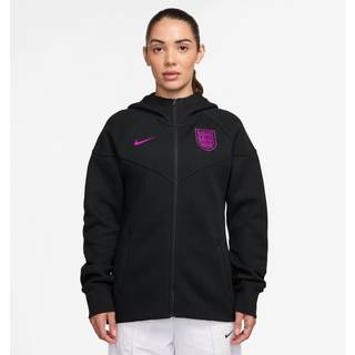 England Tech Windrunner Nike Football-hættetrøje i fleece med fuld lynlås til kvinder - sort - L (EU 44-46)