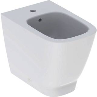 Geberit Smyle Square gulvstående bidet, back to wall, skjult montering: T=54cm, Overløb=Synlig, Hvid