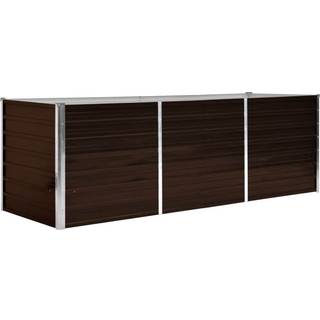 hævet plantekasse 240x80x77 cm galvaniseret stål brun