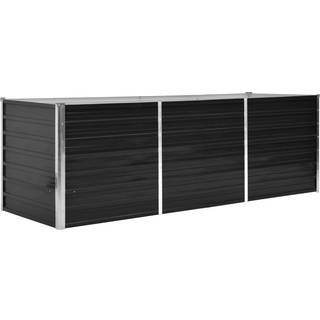 hævet plantekasse 240x80x77 cm galvaniseret stål antracitgrå
