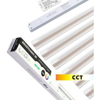 Troldtekt LED Skinnesæt 6x60 cm - CCT, Planforsænket, Akustilight inkl. fjernbetjening, ledninger og driver - Kulør : CCT (Varm til Kold Hvid)