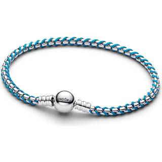 Pandora Silver Blue Cord Box Chain Bracelet - 16cm