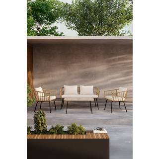Venture Design Ortigia sofagruppe Gennemsigtig 2-personers sofa, 2 lænestole & bord 95 x 50 cm