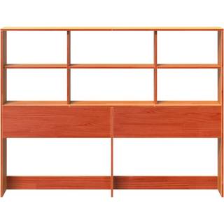 Sengegavl Med Opbevaring Massivt Fyrretræ - Gyldenbrun / 120 cm