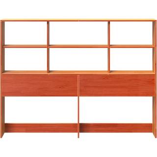 Sengegavl Med Opbevaring Massivt Fyrretræ - Gyldenbrun / 160 cm