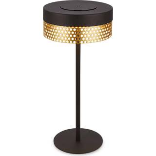 Akku-bordlampe Booha, sort, metal, IP44, dæmpbar