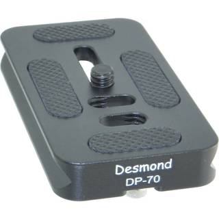Desmond P-70 70mm QR Lensplade ARCA Kompatibel dobbeltvetal og D-Ring P70 DP-70