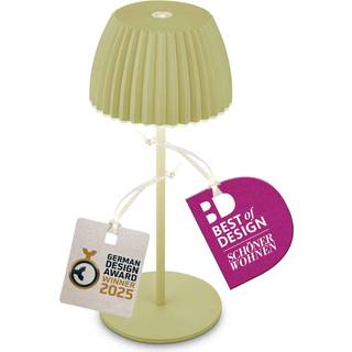 LED-bordlampe Brilo unplugged Riffle, 20 cm, grøn