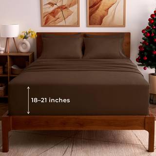 Mellanni Queen Sheet Set - 6 -delt ikonisk samling sengetøj (inklusive 4 pillowcases) 21 -tommer Ekstra dyb lomme Easy Care Ultra Soft Cooling Sh