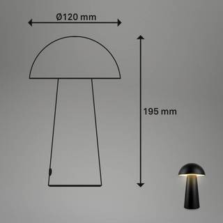 Fungo Mini LED-bordlampe, sort, touch, plast