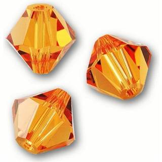 100 stk. Adabele østrigsk 10 mm facetterede løs bikone krystalperler orange sol kompatibel med swarovski krystaller 5301/5328 SSB1012
