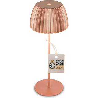 LED-bordlampe Brilo unplugged Riffle, 36 cm, kobber
