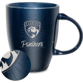 Rico Industries NHL Hockey Florida Panthers Sunburst Navy 18oz laser indgraveret keramisk glans krus