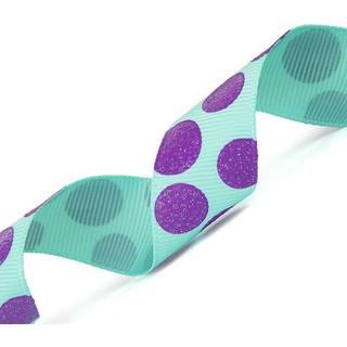 Morex bånd sukker prikker glitter grosgrain bånd 7/8-tommer med 4-yard aqua/lavendel (98805-612)