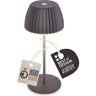 LED-bordlampe med batteri Brilo unplugged Riffle, 20 cm, antracit