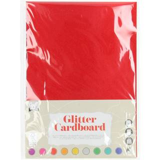 Glitter karton A4 - pakke med 10 ark i forskellige farver