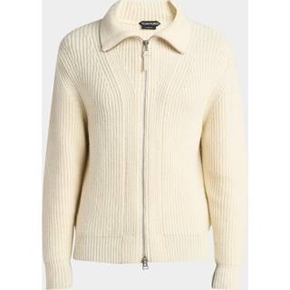 Tom Ford Wool and mohair zip-up sweater - white - EU 48