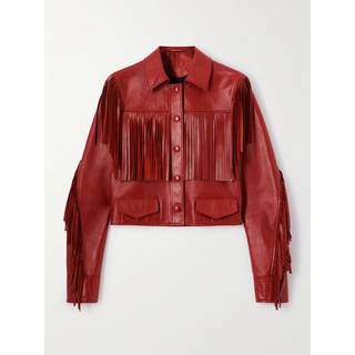 ChloÃ© Fringed leather jacket - red - L