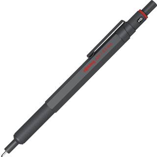 Rotring rOtring 600 Mekanisk Blyant | HB Bly, 0,5 mm | Metalkrop | Mørk Sten | Skridsikkert Rillet Greb & Sekskantet skaft