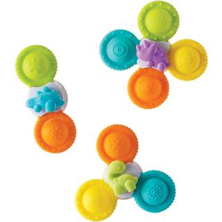 Infantino Silicone Bath Pop Spinners - Sensory Dinosaur Toys With Sugtion Cups Engagering Bath Time Fun for Toddlers 3 -Piece
