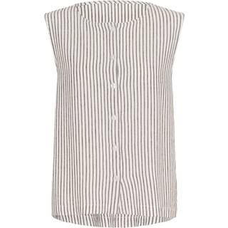 Kaffe Kamilia Reversable Top Bluser 10510158 Chalk/Fudge Stripe (44)