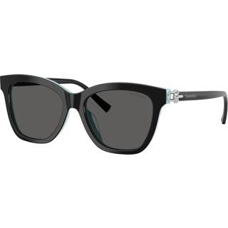 Tiffany Kvinde TF4241D 8055S4 Solbriller Acetat Sort Grå Firkantet Normal