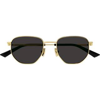 Bottega Veneta Unisex BV1301S 005 Solbriller Metal Guld Grå Rund
