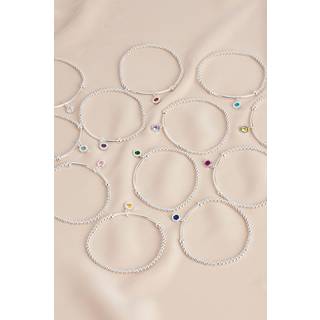 Next Sterling Silver Hexagon Birthstone Beady Bracelet