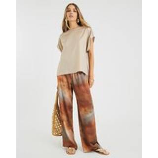 River Island River Island Gold Satin Short Sleeve Turn Up Cuff T-Shirt