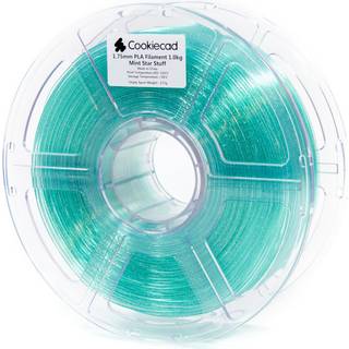 Cookiecad pla filament 1,75 mm 1 kg glitter gennemsigtig 3D -printer filament - myntstjerne ting pla
