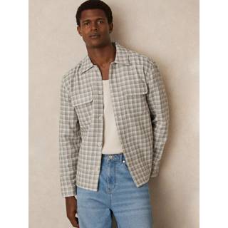 Reiss Ribona Woven Check Twin Pocket Overshirtsmall