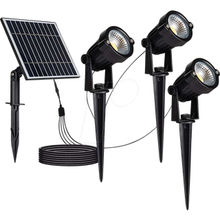 V-Tac 3x1.2W Solcelle havelamper LED - Sort, med spyd, IP65 - Kulør : Varm