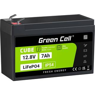 Green Cell CUBE 7Ah 12.8V LiFePO4 Batteri til UPS & Overvågnin