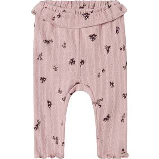 Name It Leggings Burnished Lilac Med Små Blomster - Str. 0m 50cm