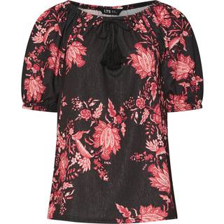 Lts Tall Black Floral Print Tie Front Top 22-24 Lts | Tall Women's Day Tops