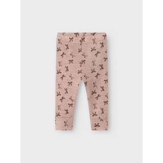 Name It Leggings Shadow Gray Med Sløjfeprint i Merinould - Str. 3m 62cm