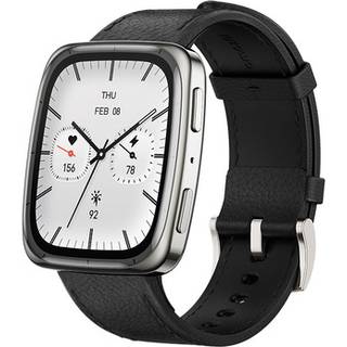 Amazfit ACTIVE 2 firkantet smartwatch i sort stål