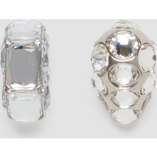 Asymmetric Crystal Earrings in Silver - OS