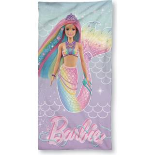 Barbie håndklæde - 70x140 cm - 100% bomuld - Blødt badehåndklæde med Barbie som havfrue