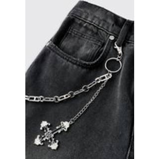 Mens Cross Jean Chain In Silver