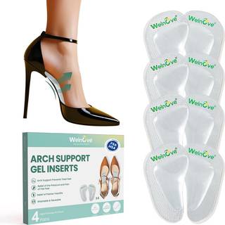Arch Support indsætter flade fødder - Welnove 4 -Pair Gel Arch Support -indlægssåler for plantar fasciitis fodsmerter.