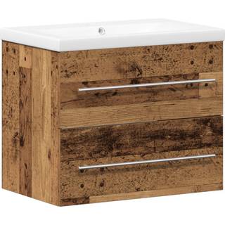 Vaskeskab Med Vask 2 Dele Gammelt Træ 60 X 38.5 X 48 Cm