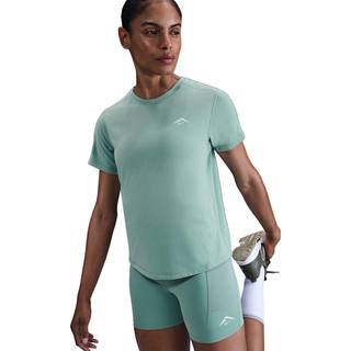 Kortærmet Nike Trail Dri-FIT-løbetop til kvinder - grøn - XL (EU 48-50)