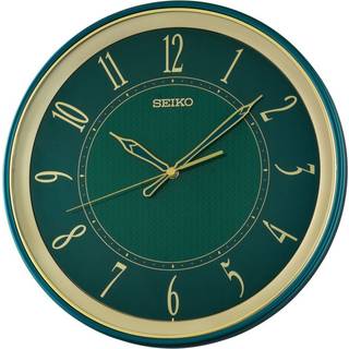 Seiko QXA834M Wanduhr Quarz mit Leisegang Grün/Goldfarben