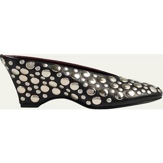 Khaite Cloak 75 studded leather wedge mules - black - EU 38.5