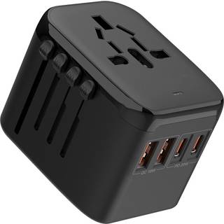 SiGN Universal rejseadapter med USB-porte, 20W - Sort